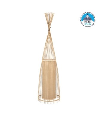 GLOBOSTAR® AZORES 01755 Boho Επιδαπέδιο Φωτιστικό με Ντουί 1 x E27 AC 220-240V IP20 - Μπεζ - Μ40 x Π40 x Υ150cm